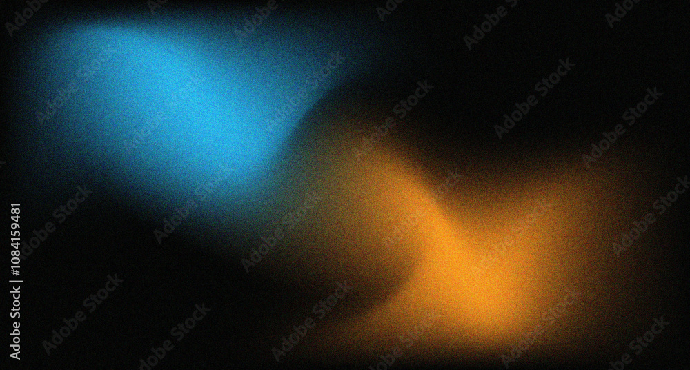 Aufkleber abstract background yellow blue on black grain texture with empty space for design