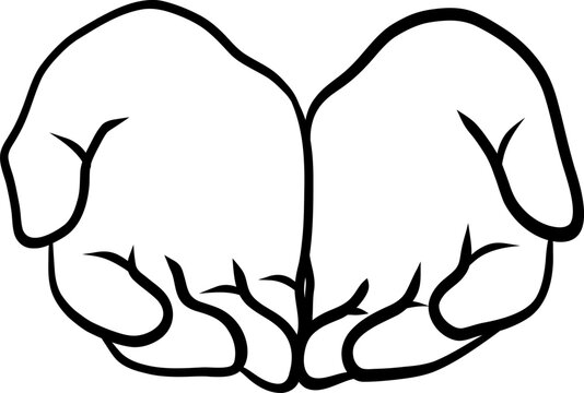recommend clip art: Hand Drawn Outline Open Hands Cupped Gesture