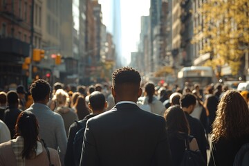 Daytime Commute Through a Busy City Street with Blurred Buildings