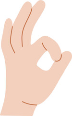 Hand Drawn Flat OK Circle Sign Finger