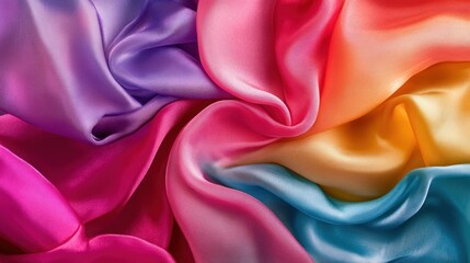 Abstract Colorful Silk Fabric Background