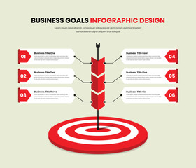 Business target and goal achievement process representation step infographic template design