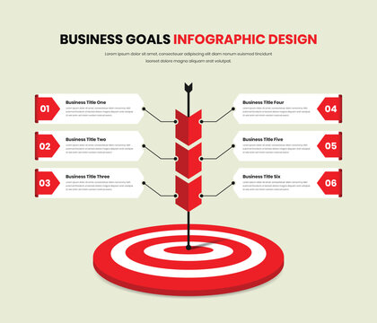 Business target and goal achievement process representation step infographic template design