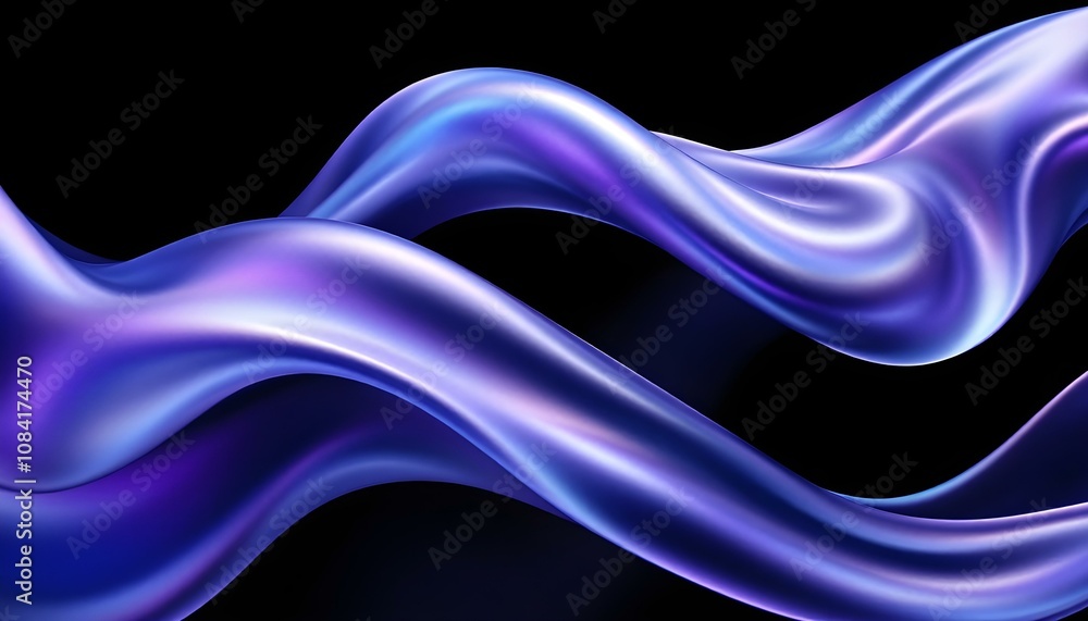 Poster Abstract 3D background bright glass colorful gradient fluid wave render texture. Gradient design element for banners, backgrounds, wallpapers, posters and covers