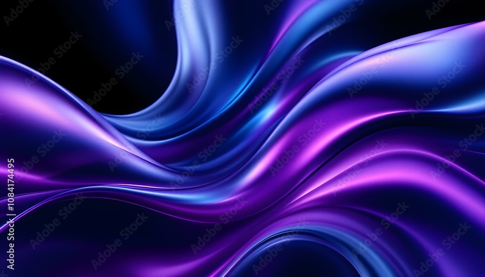 Poster Abstract 3D background bright glass colorful gradient fluid wave render texture. Gradient design element for banners, backgrounds, wallpapers, posters and covers