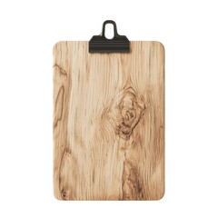 Fototapeta premium A wooden clipboard with a natural grain finish, showcasing its rustic texture and simple design, perfect for notes and sketches.