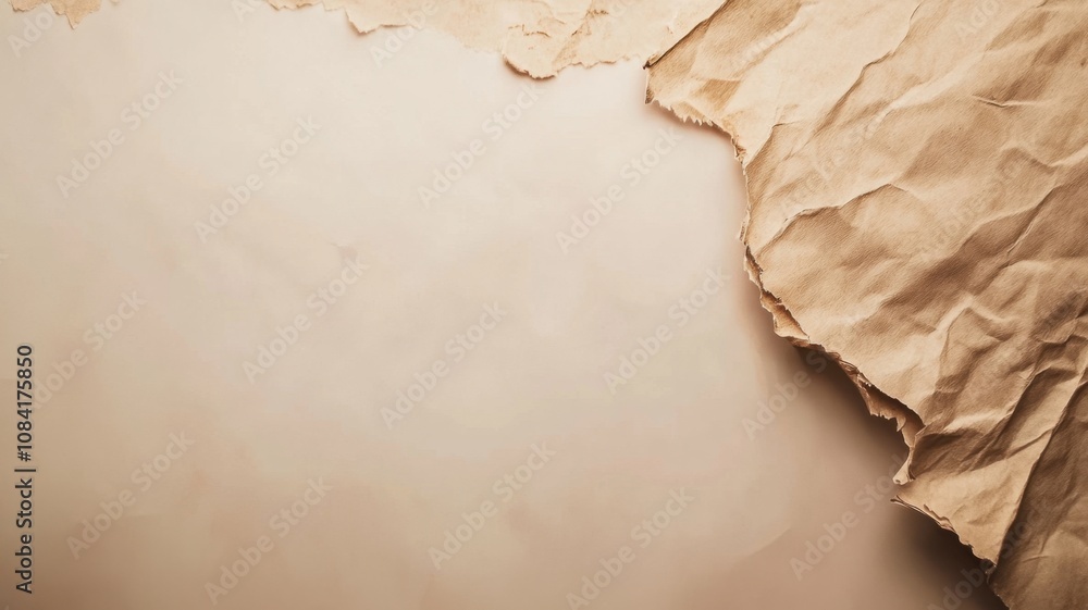 Poster crumpled background paper showing wrinkles and burned edges creating abstract shapes texture
