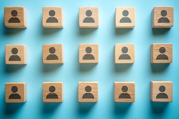 Equal Team Unity  Minimalist Wooden Blocks Graphic