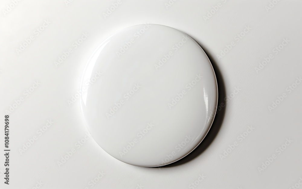 Canvas Prints white blank badge. glossy round button. pin badge
