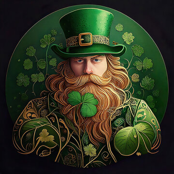 Abstract Portrait of an Irish Man for St. Patrick's Day
