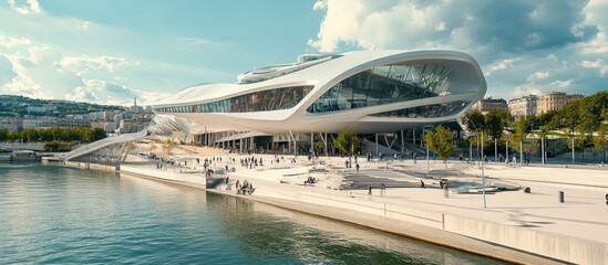 Obraz premium Capture the architectural marvels of a city that embraces innovation and pushes the boundaries of urban design.