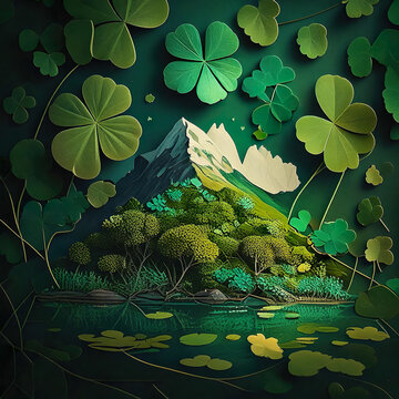 Abstract St. Patrick's Day Celebration Artwork