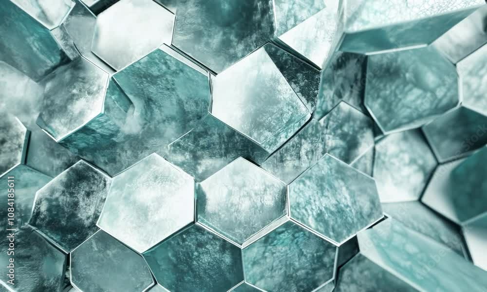 Aufkleber frosty hexagonal shapes overlapping, forming a complex geometric texture