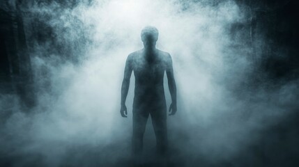 Obraz premium Foggy Forest Symbolizing Uncertainty and Mystery