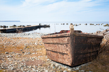 old boat on the beach