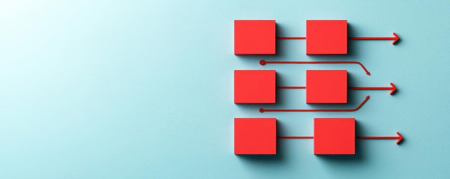 Knowledge construction process flowchart with stages of understanding, organized framework, 3D illustration