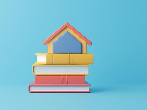 Virtual library interface with resources for self-directed knowledge construction, accessible design, 3D illustration