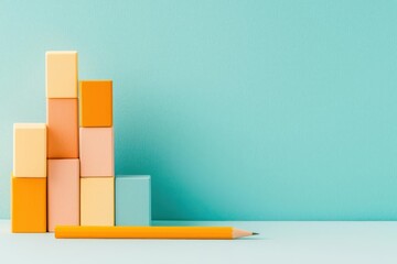 Process analysis tool for reflecting on learning stages, structured layout, 3D illustration