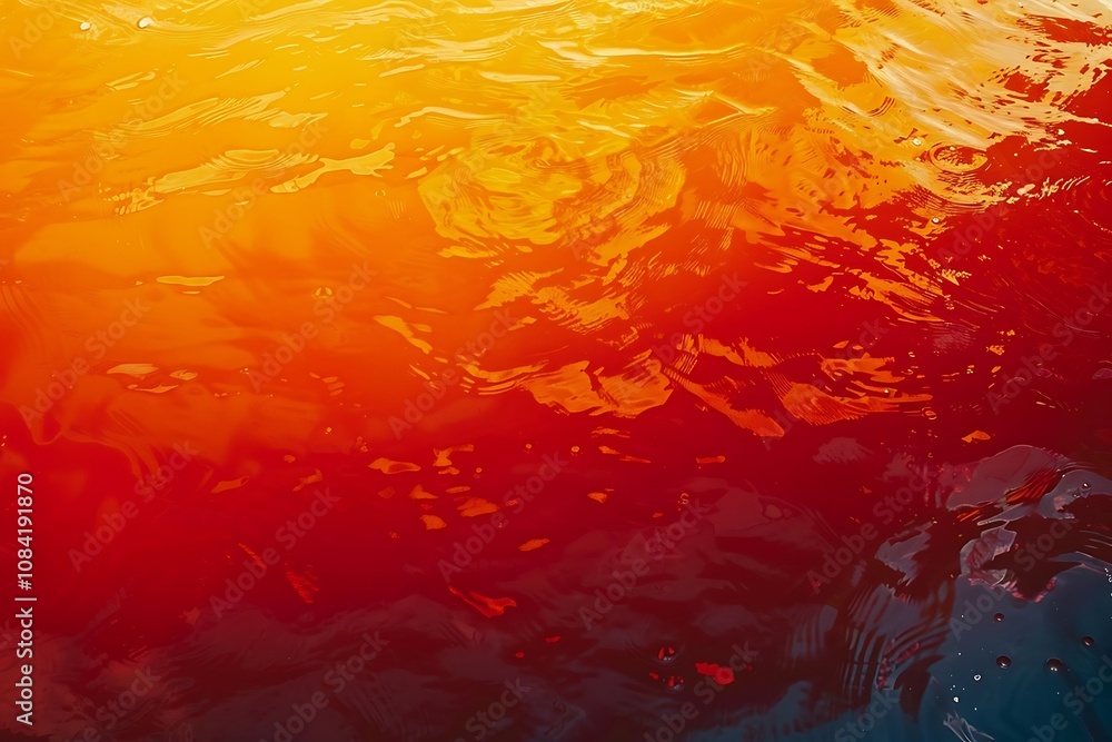 Poster abstract background of colored water with splashes and bubbles, macro