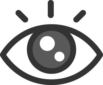 recommend clip art: 見開いた目のアイコン（線画カラー）のイラスト