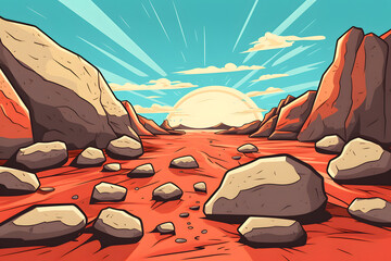 pop art style illustration of a pile of rock