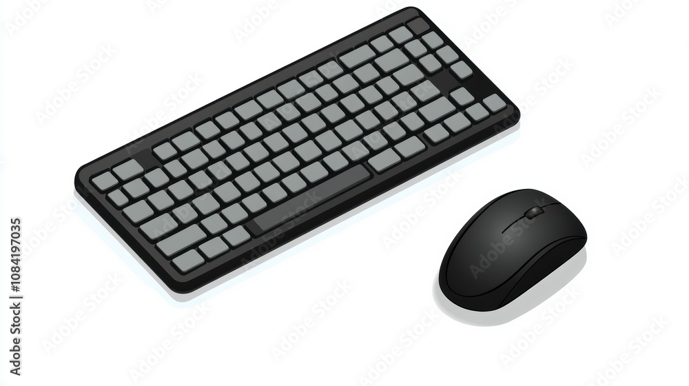 Poster the design features a keyboard and mouse icon commonly used for digital applications in tech-related
