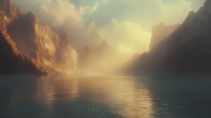 Imagining an ethereal paradise: a dreamlike landscape of elysium and harmony. Elysium. Illustration