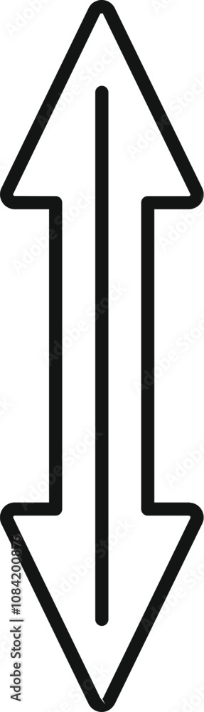 Poster double headed arrow symbolizing two opposing directions or choices