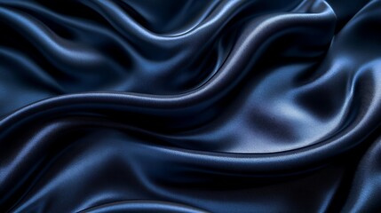 Obraz premium Black silk satin background with smooth waves