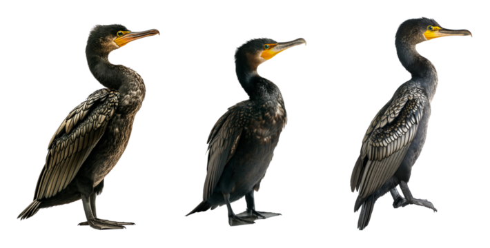 cormorant isolated on a white or transparent background, Cut out PNG