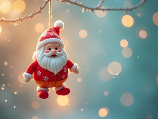 christmas toy on a string with a transparent background