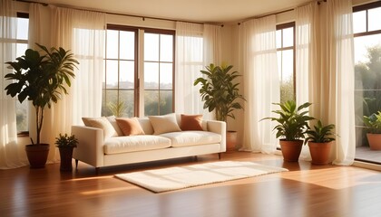 Fototapeta premium Illustration of the living room interior