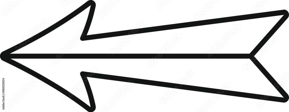 Poster double arrow pointing left, ideal for indicating a return, previous option, or backward movement in 