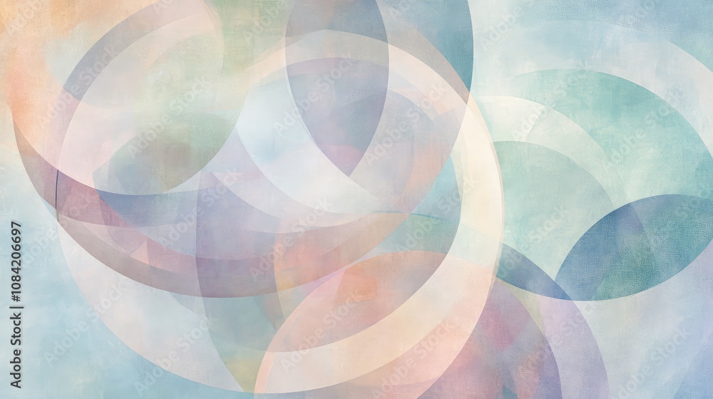 Poster subtle overlapping circles with soft pastel tones, creating a layered and transparent effect.