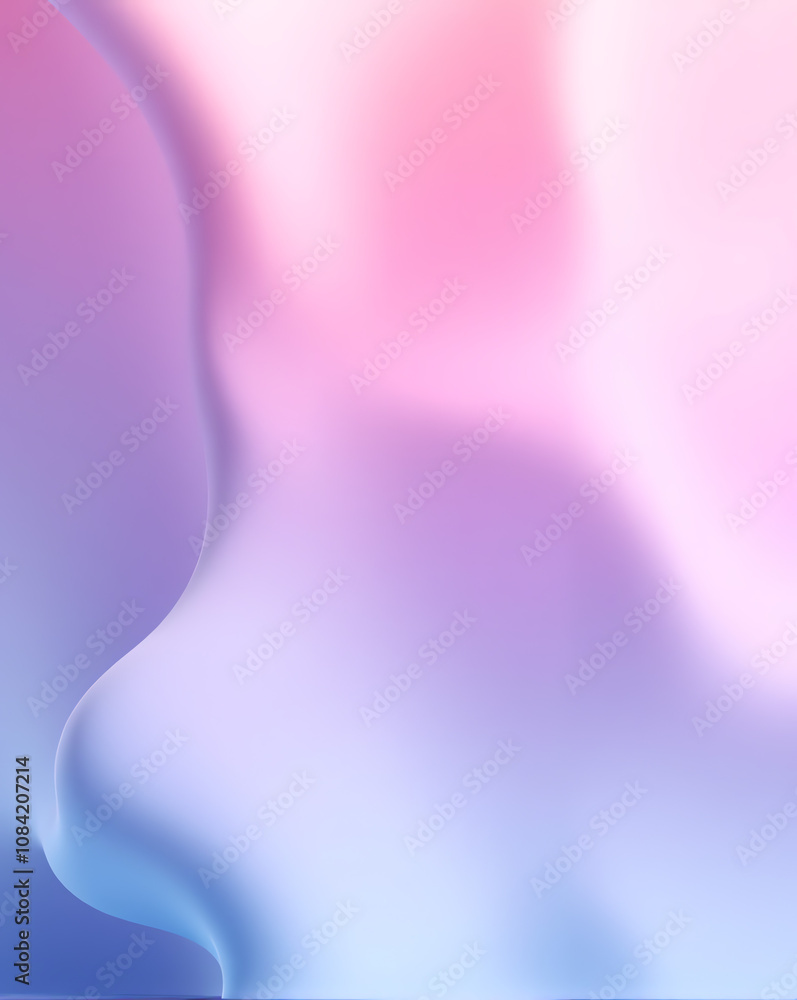 Poster soft gradient swirl of pink and blue colors creating an abstract background suitable for artistic pr