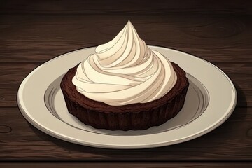 Creamy Chocolate Brownie on a Plate