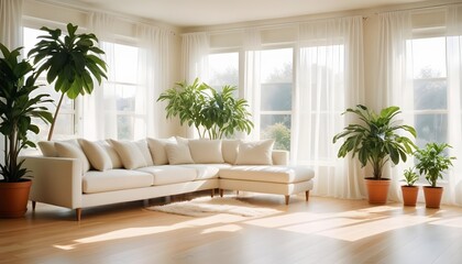 Fototapeta premium Illustration of the living room interior