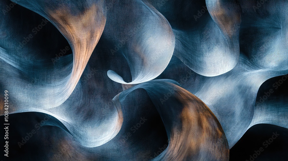 Poster thin, wavy lines crossing each other randomly to form an organic, abstract pattern.