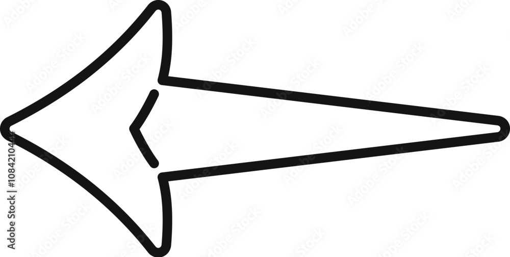 Poster simple, hand drawn arrow pointing to the left, ideal for indicating a backward direction or a return
