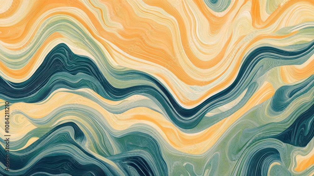 Poster thin, wavy lines crossing each other randomly to form an organic, abstract pattern.