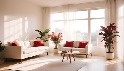 Fototapeta premium Illustration of the living room interior