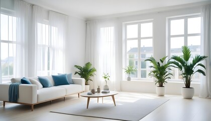 Fototapeta premium Illustration of the living room interior