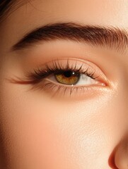 Fototapeta premium A close-up of an eye highlights its unique color and texture, ideal for beauty, skincare, or eye-related projects, Great for advertisements, educational content, and artistic expressions,