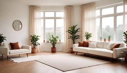 Fototapeta premium Illustration of the living room interior