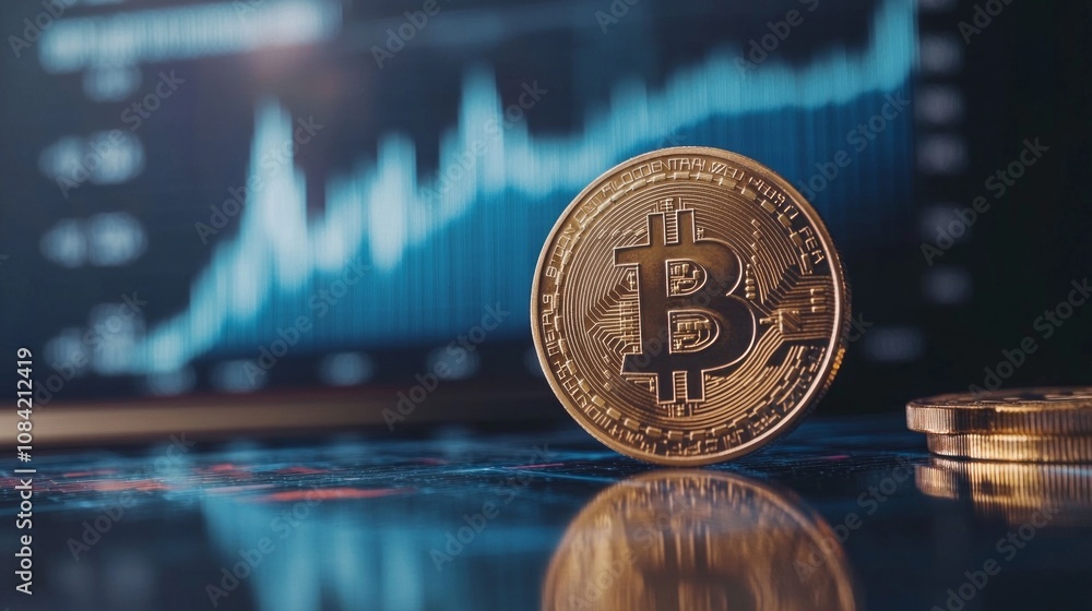 Poster A coin with the letter B on it is on a table next to a computer monitor