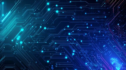 Obraz premium blue circuit board background