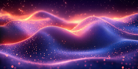 Obraz premium Dreamy pink and purple particle wave background