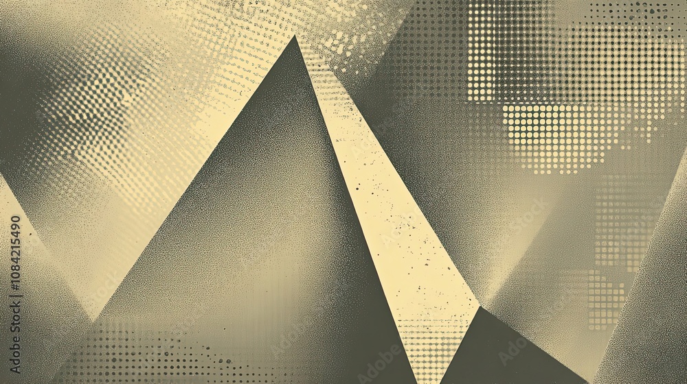 Poster abstract geometric pattern with dotted textures