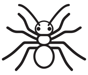 Obraz premium Cute ant isolated on white background, Ant icon silhouette vector 