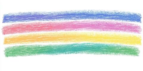Fototapeta premium Colorful abstract crayon stripes in pastel shades on white background